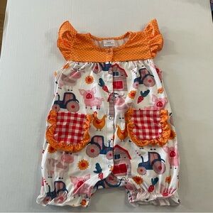 Colorful Farm-Themed Baby Romper Size 18 Months